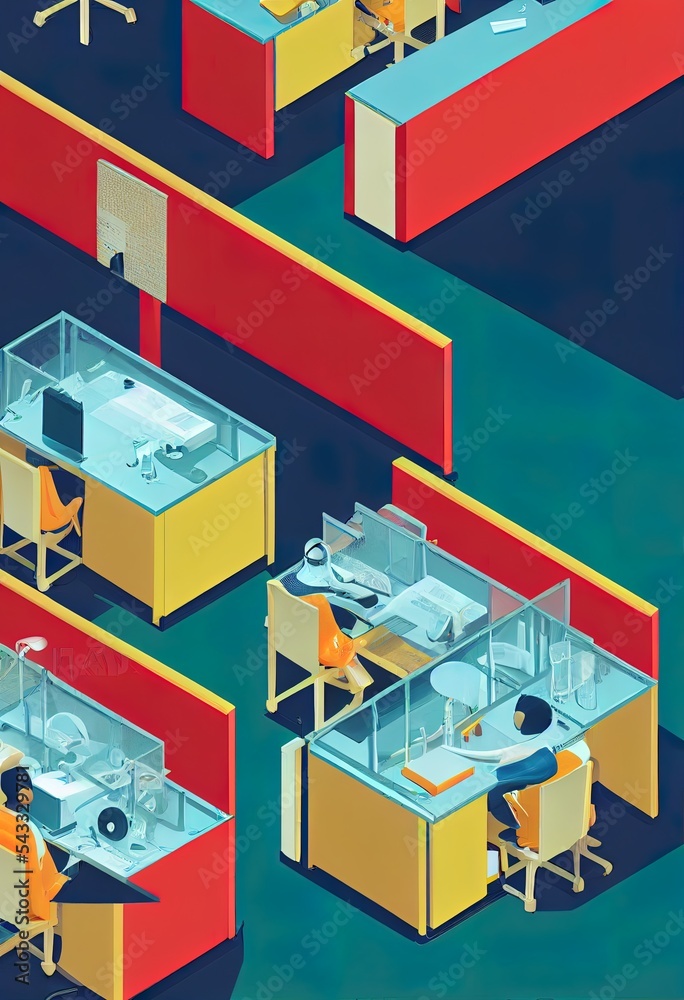 Interior of laboratory workplace. 3d illustration Interior of laboratory workplace. 3d illustration