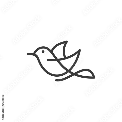 sparrow bird logo design, bird icon symbol vector illustration