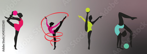 Gymnastics, Sport, Female, Silhouette