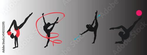 Gymnastics, Sport, Female, Silhouette