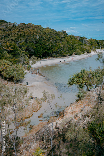 Photographie beach and rocks byron bay australia