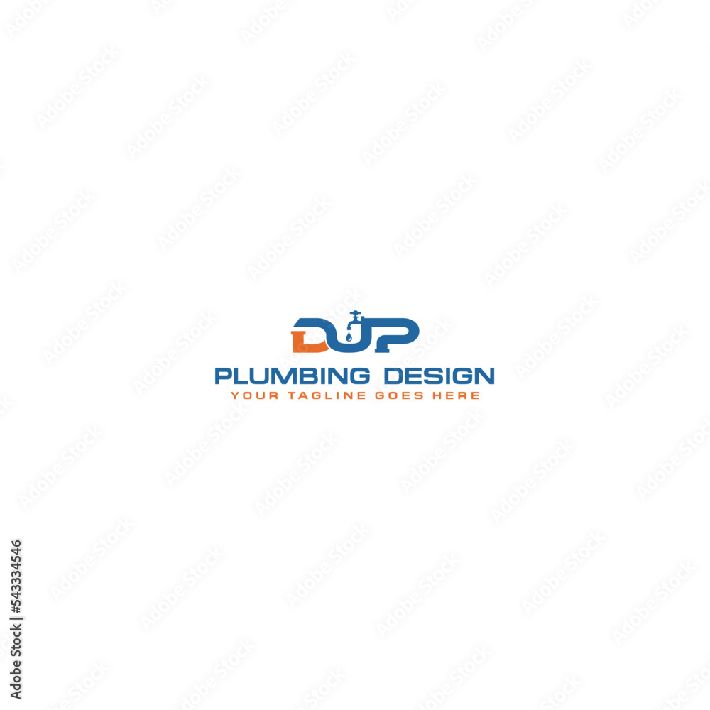 DUP letter plumbing logo design DUP letter plumbing logo design