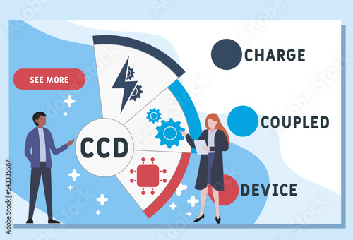 CCD - Charge-coupled device acronym. business concept background.  vector illustration concept with keywords and icons. lettering illustration with icons for web banner, flyer, landing 