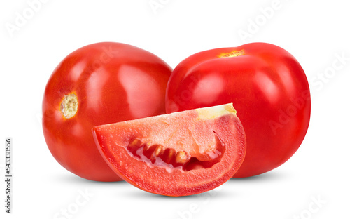 Fresh red tomato isolated on transparent png © supamas