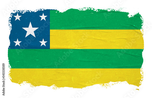 Abstract flag of the Brazilian state of Sergipe with ink brush stroke effect