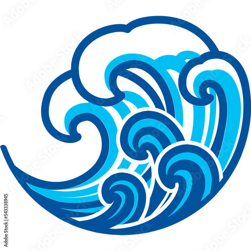 Tablou pe pânză ocean and sea wave solid line style icon vector