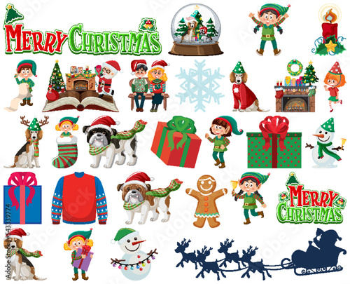 Christmas characters and elements set