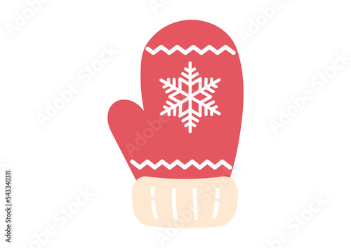 ノルディック柄の手袋のイラスト／線画なし／PNG