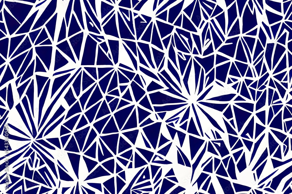 Ethnic Seamless Border. Blue Abstract Hand drawn Decoration. Indigo Bohemian Wallpaper. Graphic Hippie Geo Boho. Aztec Geometric Artwork. Tribal African Kaleidoscope. Bohemian Design.