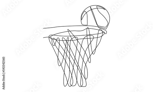 continuous line art of basketball