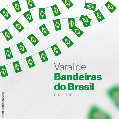 Varal de Bandeiras do Brasil para copa do mundo 2022