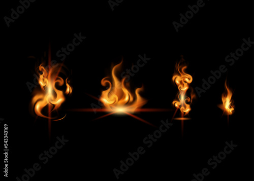 Mysterious magic fire realistic style