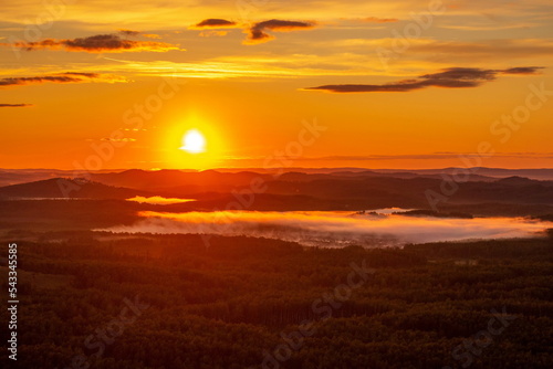 meeting the dawn on the Nurali Ridge in the Southern Urals in Bashkortostan