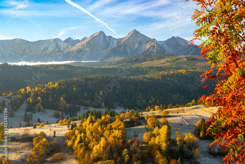 Beautiful autumn landscape in the Tatra mountains