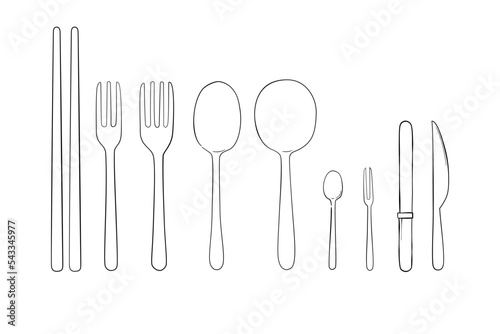 fork and knife for food menu in restaurants 