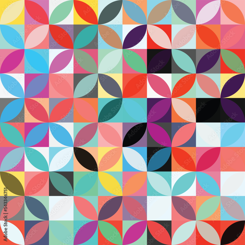 custom made wallpaper toronto digitalGeometric Circle shape Bauhaus pattern. Vector design and modern colorful art. Abstract Bauhaus design pattern.