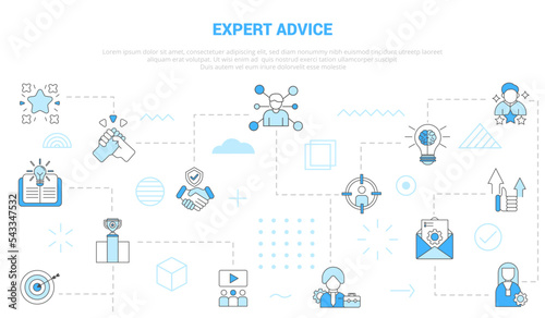 expert advice concept with icon set template banner with modern blue color style