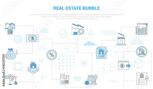 real estate concept with icon set template banner with modern blue color style