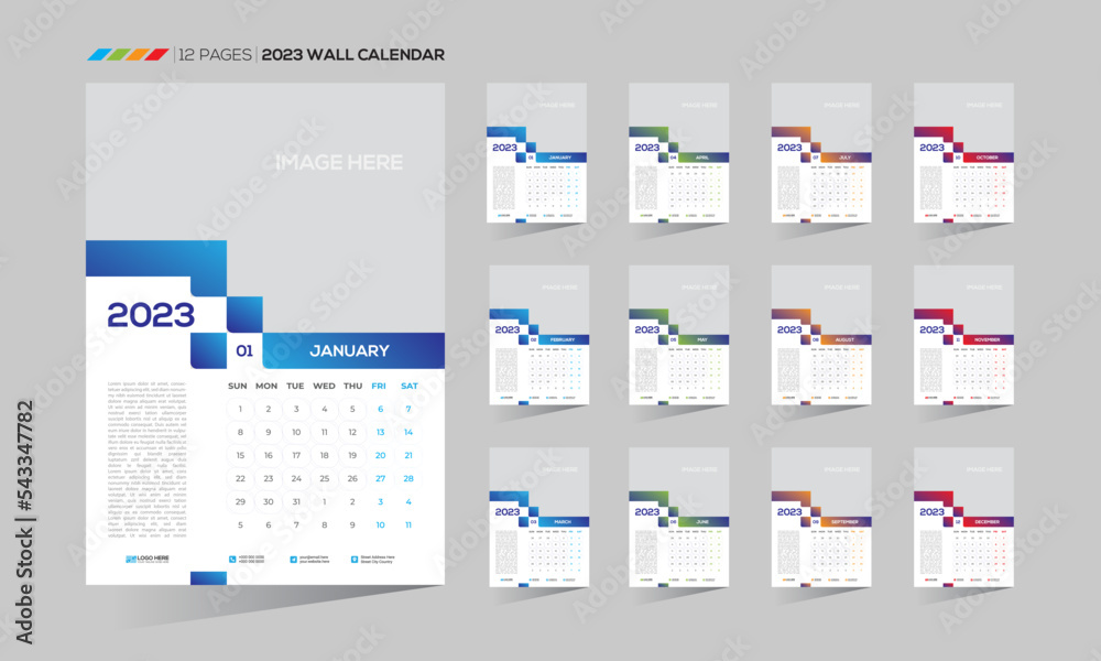 2023 wall vector calendar design 2023 wall vector calendar design