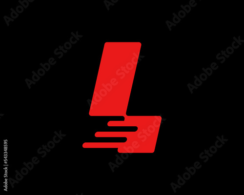 Letter L Speed Fast Dynamic Motion Shipment Express Forward Delivery Monogram Vector Logo Design