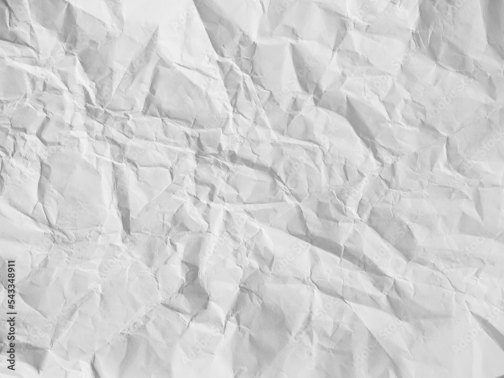 Fototapeta premium Crumpled Paper Background,Rough Texture Pattern Gray Paper Design Backdrop,Sheet Old vintage Poster,Surface grunge Sheet CardBoard Mock Up Display,empty Free Space Page Abstract,Ragged White Document.