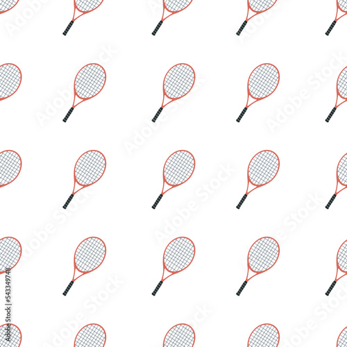 Hand drawn seamless pattern. Tennis racket © stasylionet