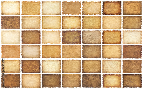 collection set old parchment paper sheet vintage aged or texture isolated on white background