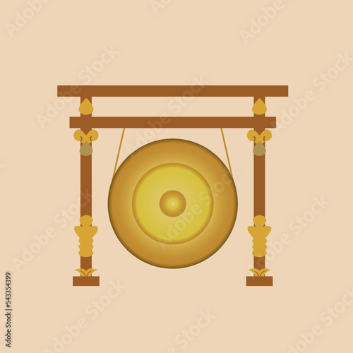gong icon design. metal traditional musical instrument.