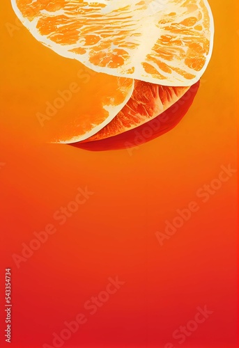 Photographie Vertical of an abstract orange slices on an orange background