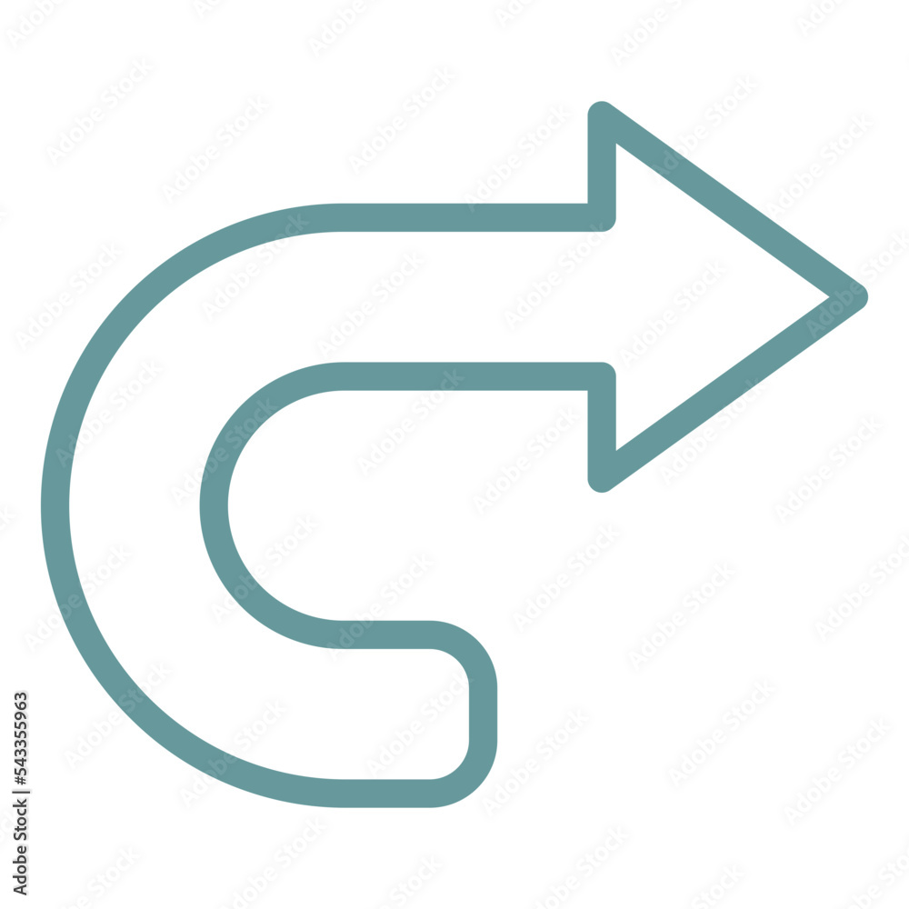Curved Right Icon Style Curved Right Icon Style