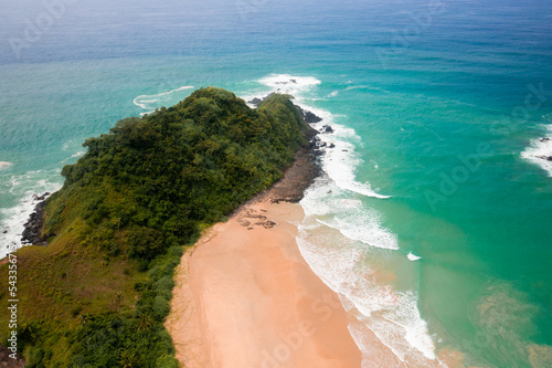 The longest bech in El Nido Palawan, Nacpan beach drone shot. photo