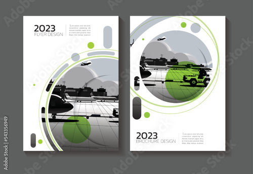 green cover Circle design abstract background book cover Brochure  template,annual report, magazine and flyer layout Vector a4