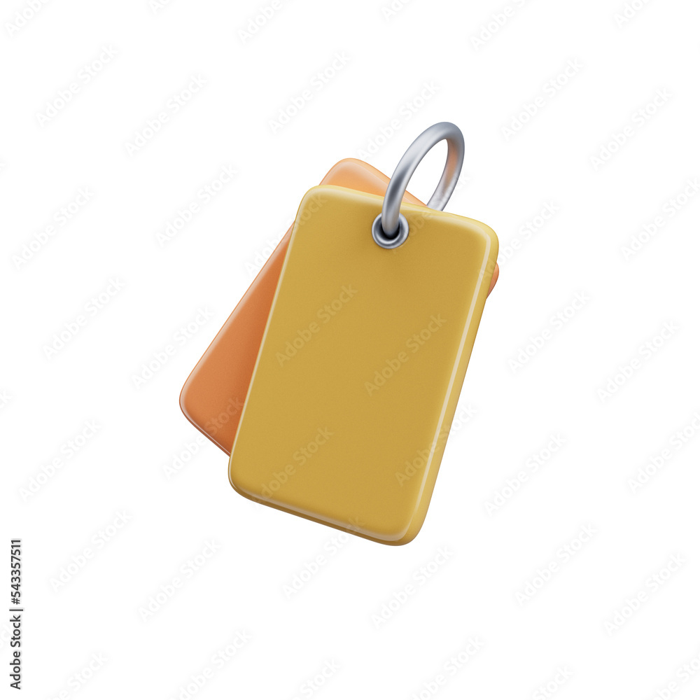 Fototapeta premium Brown tag for sale 3d render cutout
