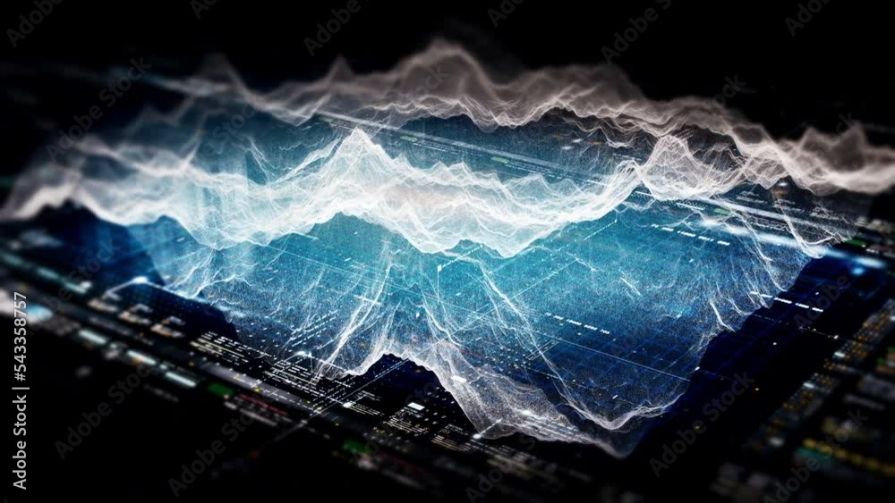 Futuristic Holographic Terrain environment, geomorphology, topography loop motion graphic user interface head up display screen