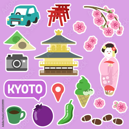 京都のアイコン　線無し　フチ付き