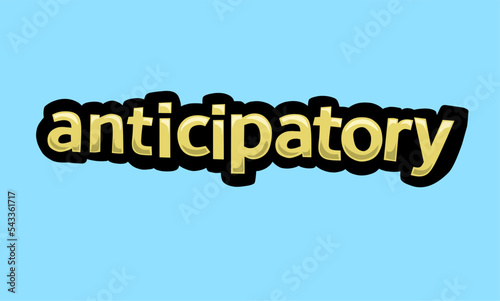 anticipatory writing vector design on a blue background