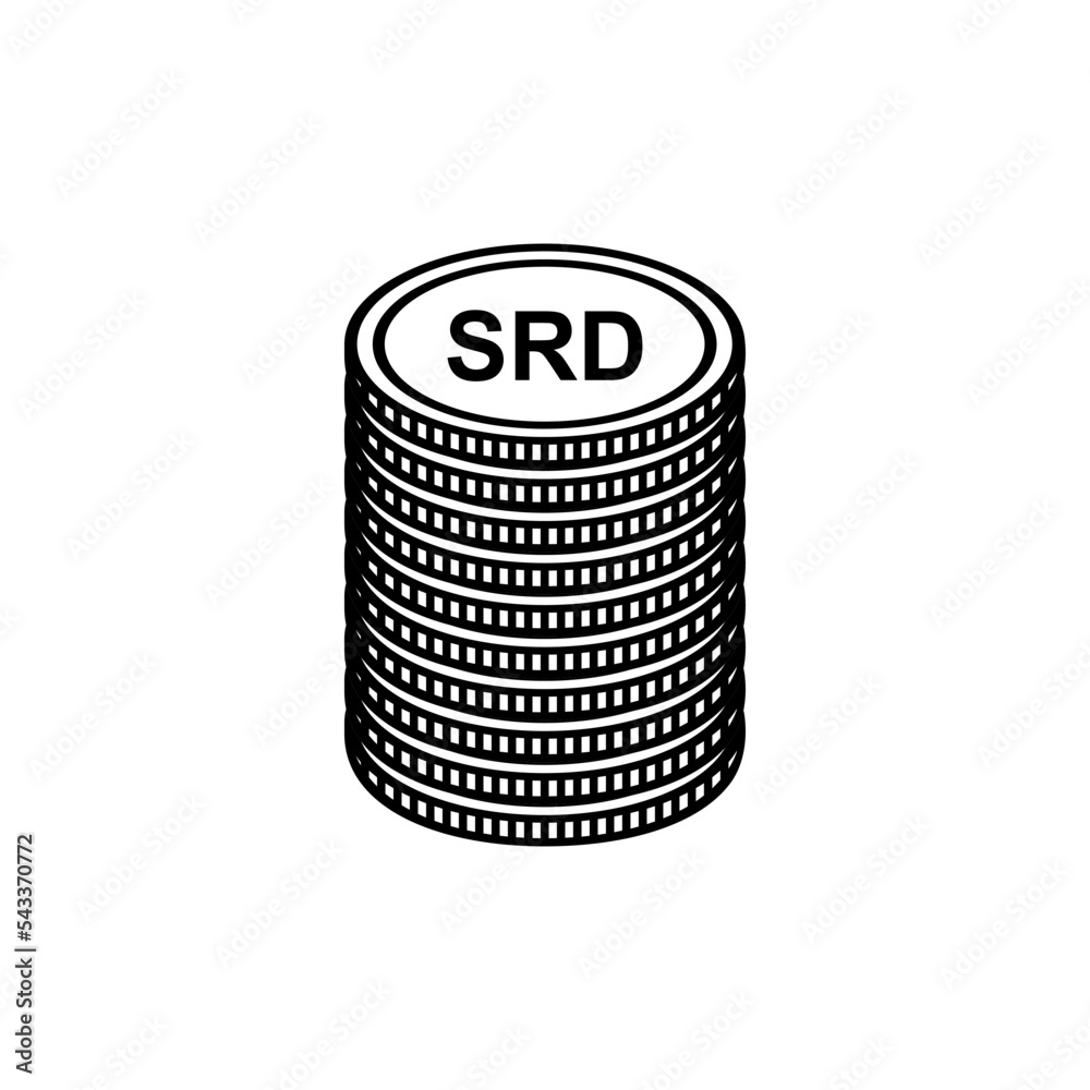 Suriname Currency, SRD Sign, Suriname Money Icon Symbol. Vector Illustration Suriname Currency, SRD Sign, Suriname Money Icon Symbol. Vector Illustration
