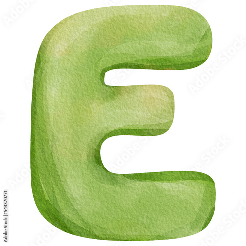Watercolor uppercase alphabet.