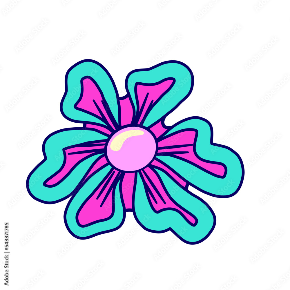 Retro flower in abstract style. Modern trendy design. Abstract trippy art. Retro y2k floral psychedelic isolated. Y2k Flower power. Retro flower in abstract style. Modern trendy design. Abstract trippy art. Retro y2k floral psychedelic isolated. Y2k Flower power.