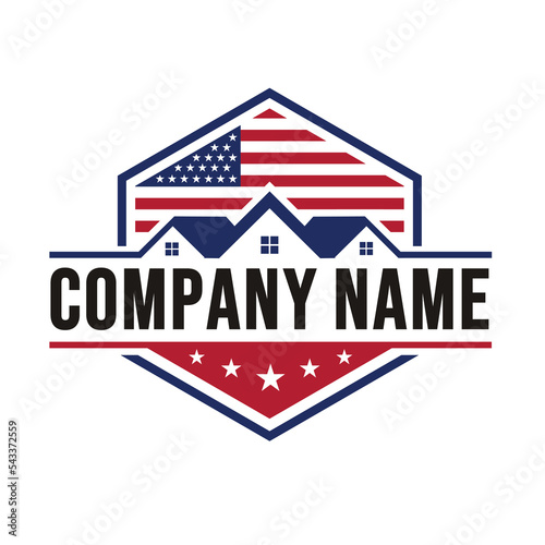 home or building with US flag