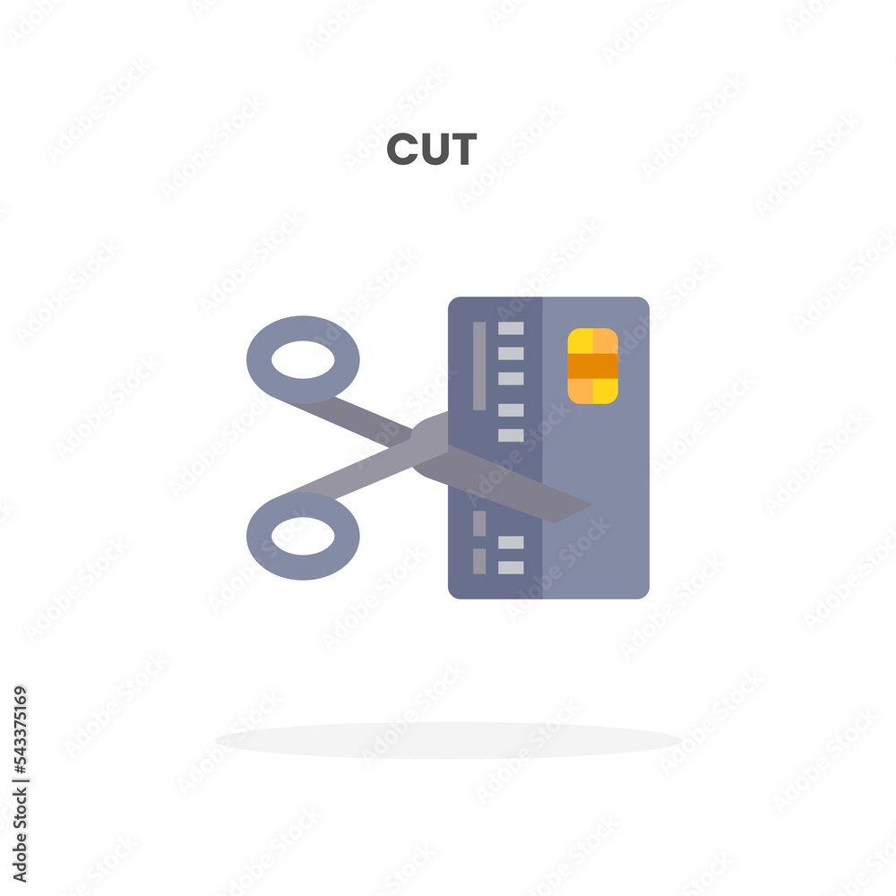 Credit Card Cut flat icon. Vector illustration on white background. Can used for web, app, digital product, presentation, UI and many more. Credit Card Cut flat icon. Vector illustration on white background. Can used for web, app, digital product, presentation, UI and many more.