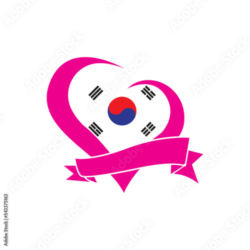 korean flag logo in map shape, vector illustration symbol