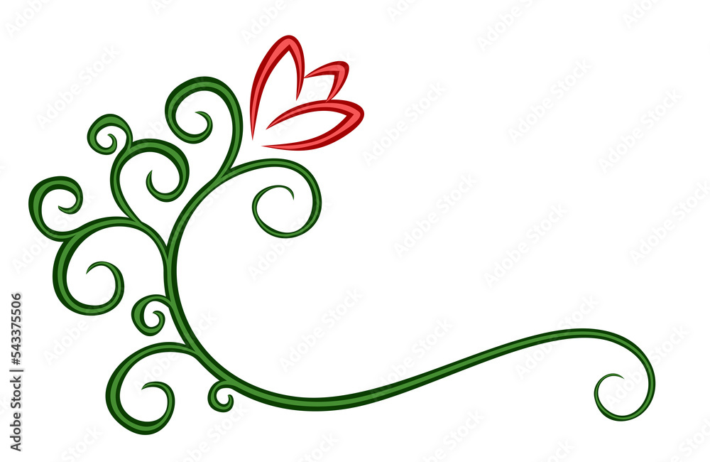The Symbol of red flower with pattern. The Symbol of red flower with pattern.