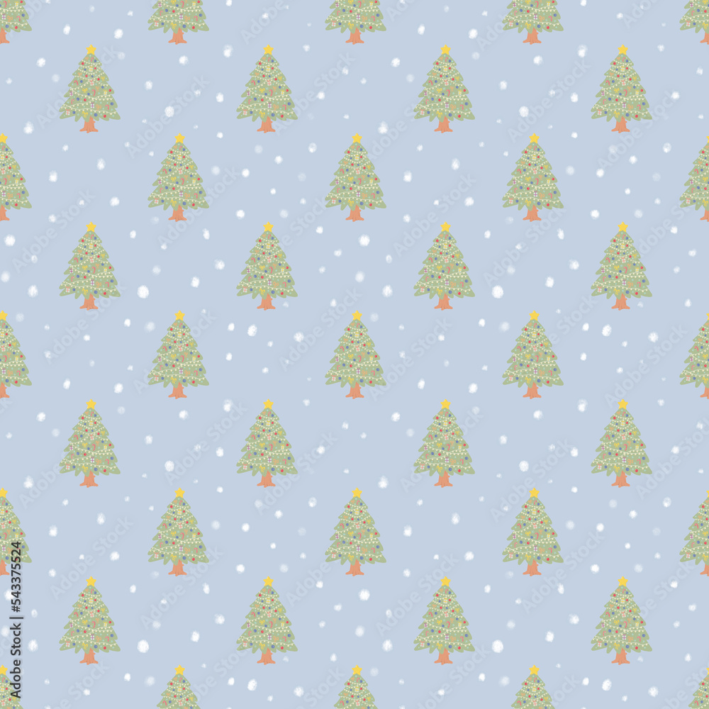 Christmas tree seamless pattern.