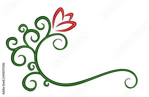 The Symbol of red flower with pattern.