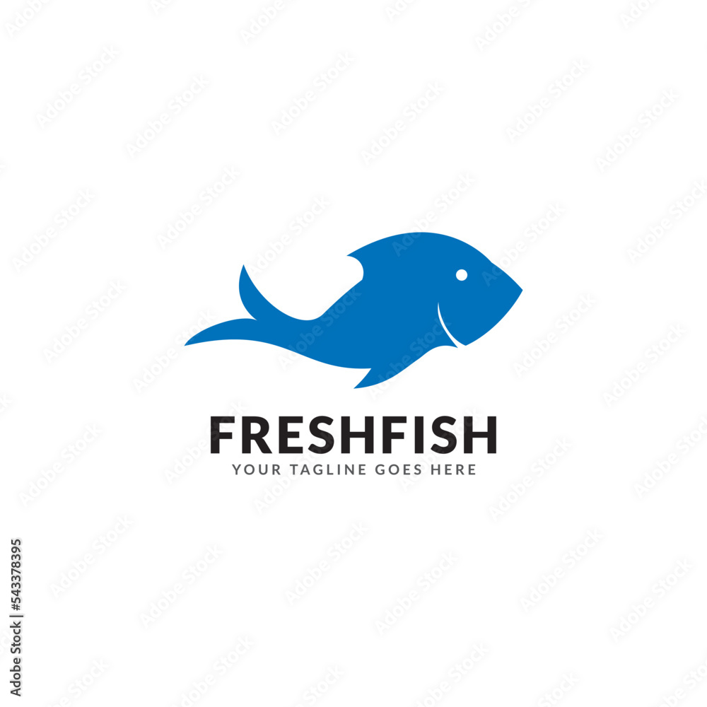 Fish in the water Logo design vector template. Seafood restaurant shop shop Logotype concept icon. Fish in the water Logo design vector template. Seafood restaurant shop shop Logotype concept icon.