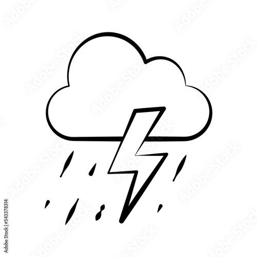 rain lightning weather icon flat illustration weather vector icon suitable for web and apps