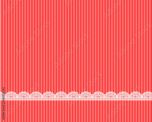 Embroidery background on a red white background — Illustration Cutie Ribbon gift wrapping paper.