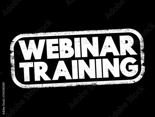 Webinar Training text stamp, concept background