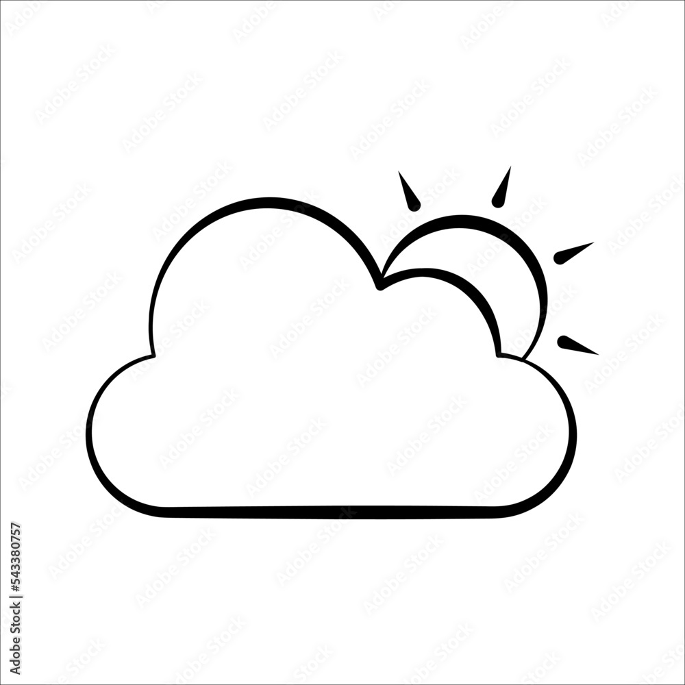 cloudy sunny weather icon flat illustration weather vector suitable for web and apps, cloudy sunny weather icon flat illustration weather vector suitable for web and apps,